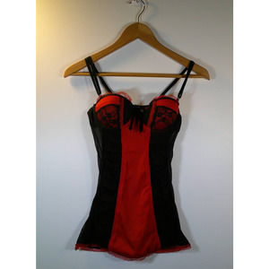 Red and Black Corset Top